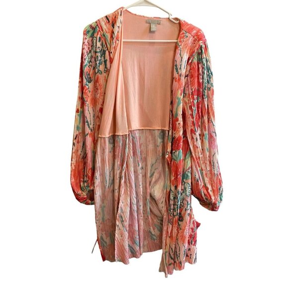 H&M Black Electric Pleats Puff Long Sleeve Plisse Wrap Dress Size: M - Picture 6 of 9